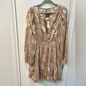 Anthropologie The Long-Sleeve Somerset Mini Dress Size L NWT